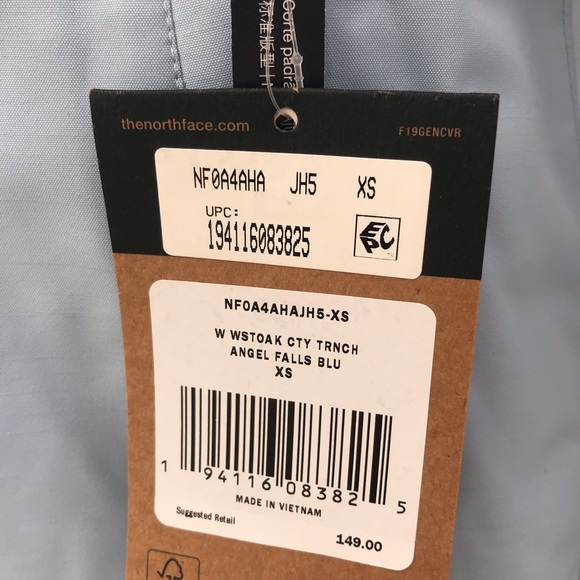 Northface west oak city trench jacket in blue - Picture 8 of 15